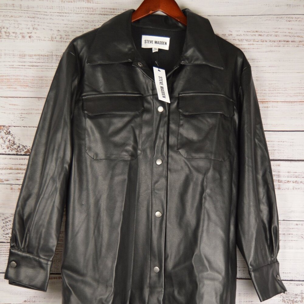 Steve Madden Dakota Faux Good Measure Shacket Womens Size Medium Med M NWT $89